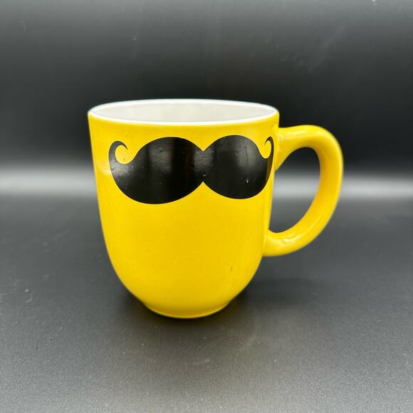 Graydon Hall Yellow Mustache Coffee Tea Mug - Picture 2 of 9